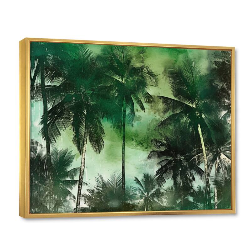 Designart "Monochrome Palm Tree Paradise I" Palms & Palm Trees Framed